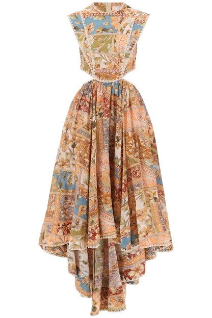 Zimmermann Chintz Asymmetric Cut Out Dress   Multicolor