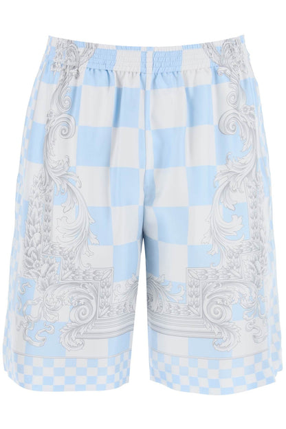 Versace printed silk bermuda shorts set