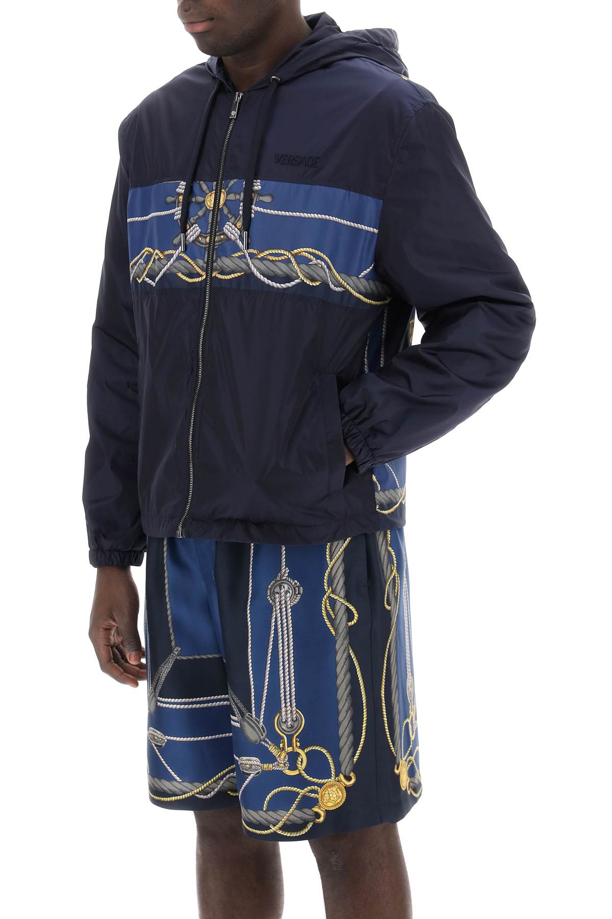 versace nautical hooded jacket