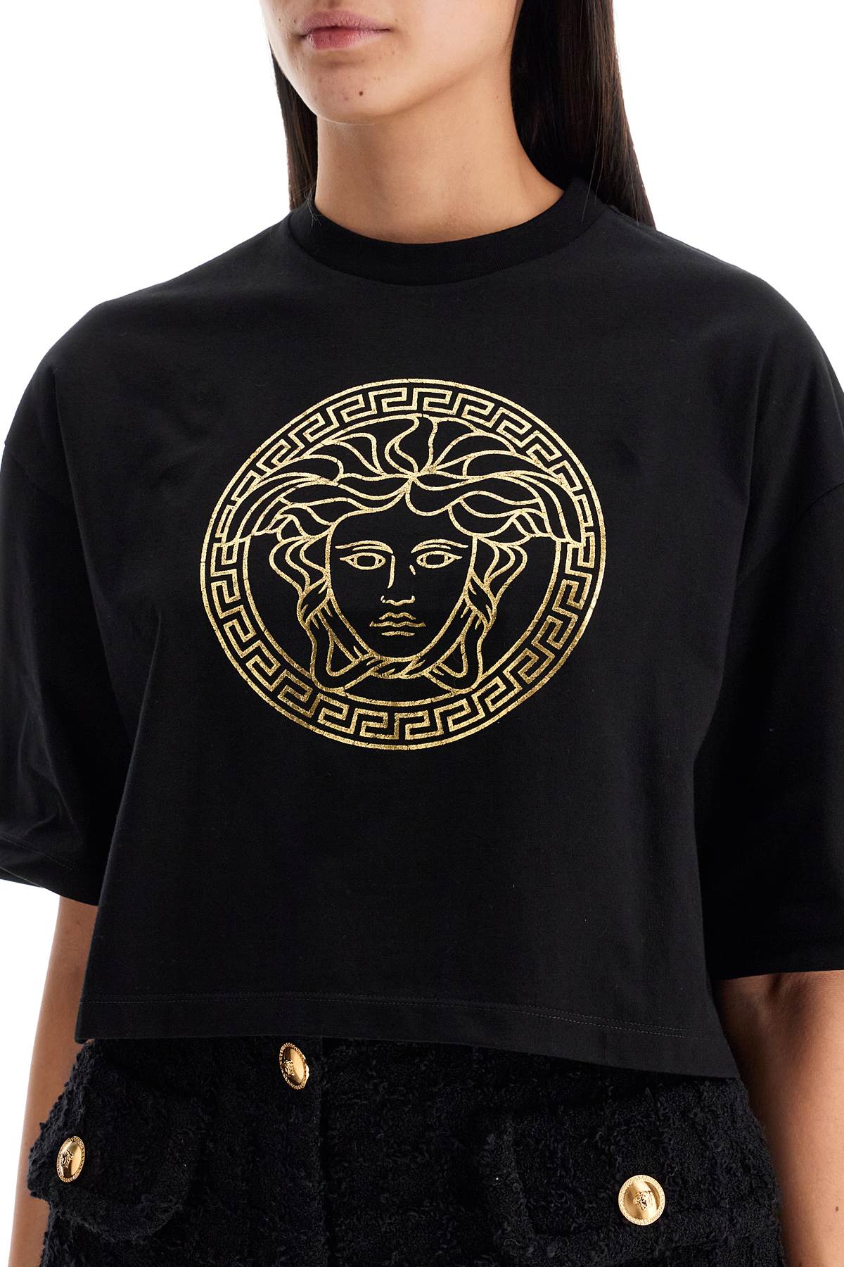 Versace cropped medusa t