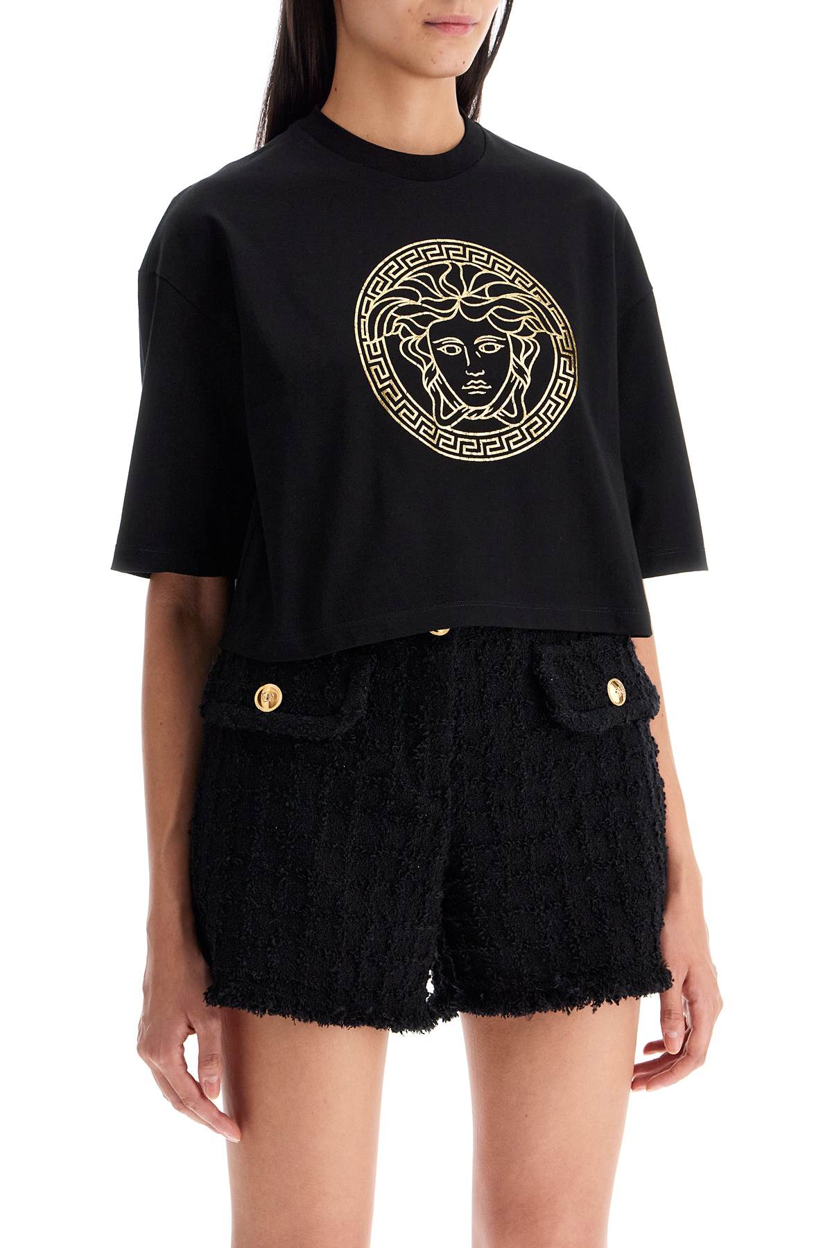 Versace cropped medusa t