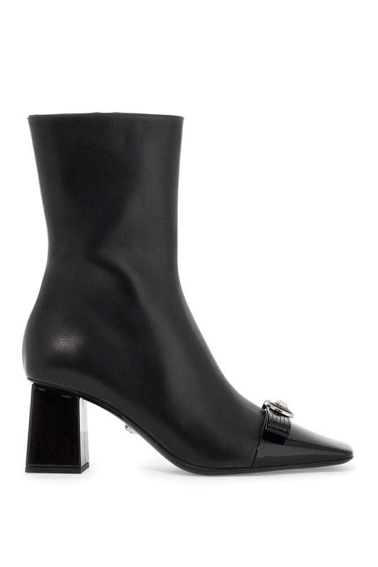 Versace gianni ribbon leather ankle boots with