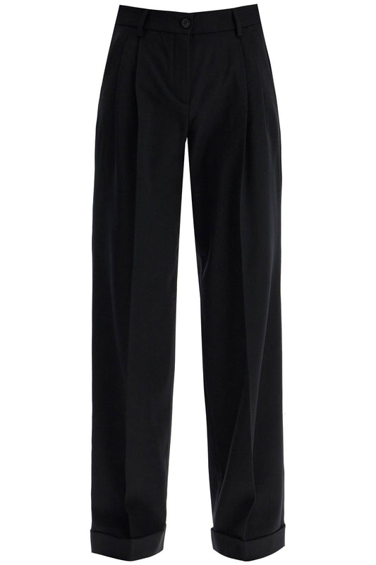 Pinko twill wide-leg trousers in pal