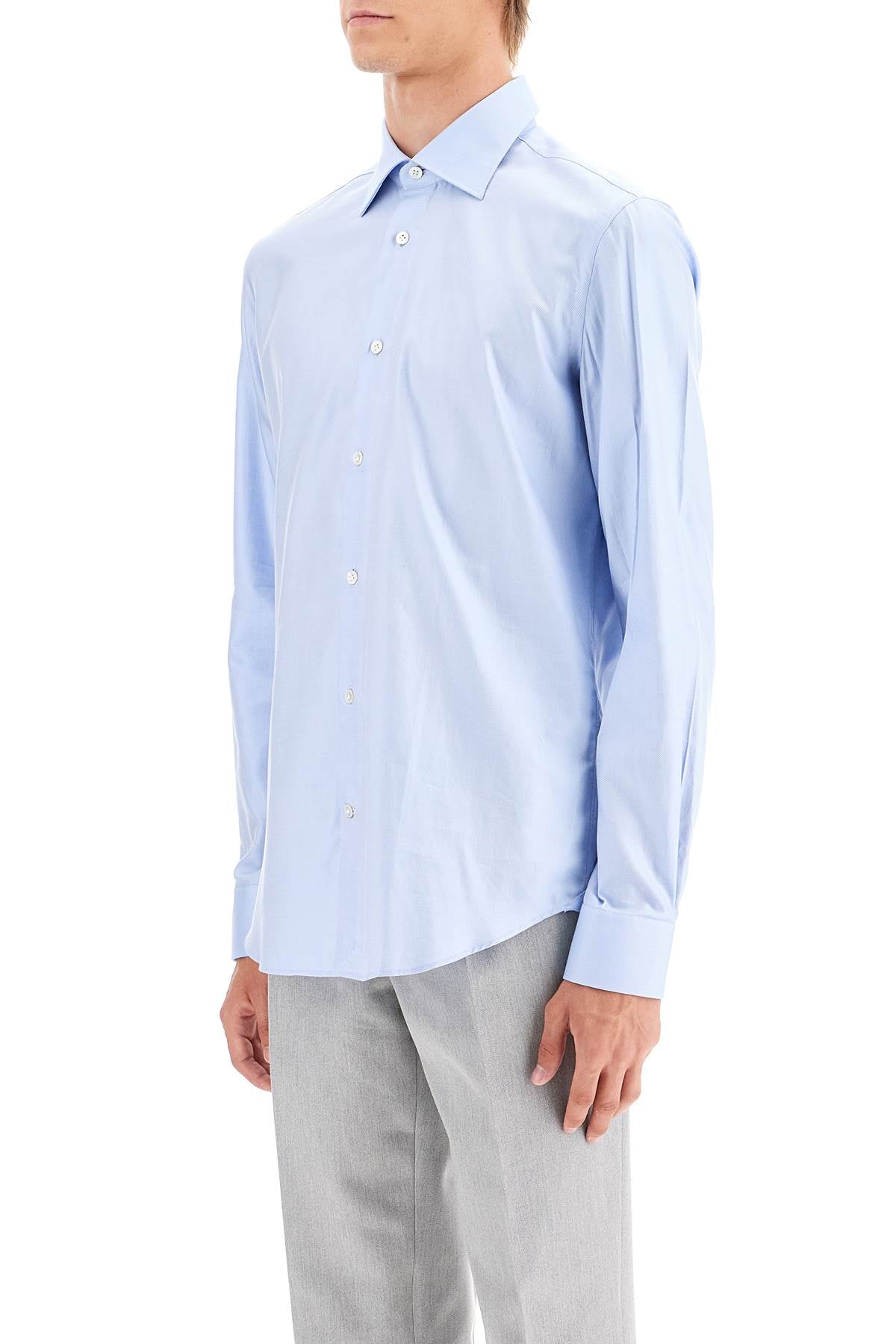 VINCENZO DI RUggIERO slim fit twill shirt for men