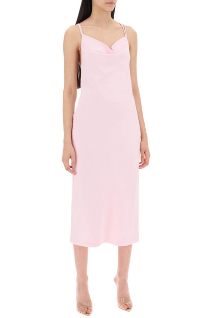 Rotate satin midi slip dress for a