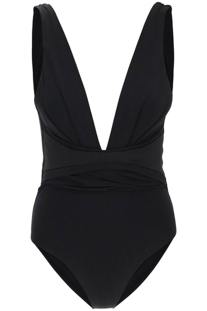 Zimmermann Raie Wrap One Piece Swimsuit   Black