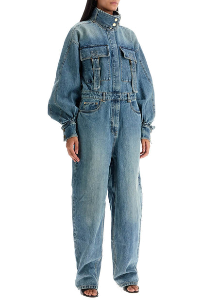 Zimmermann denim illustration overall jumpsuit