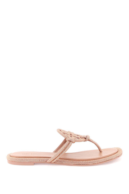 Tory Burch pavé leather thong sandals