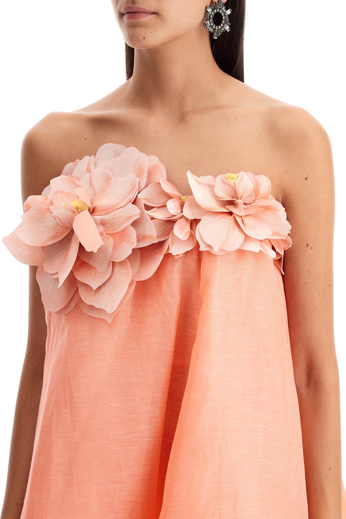 Zimmermann             "mini Organza Dress With Petal   Pink