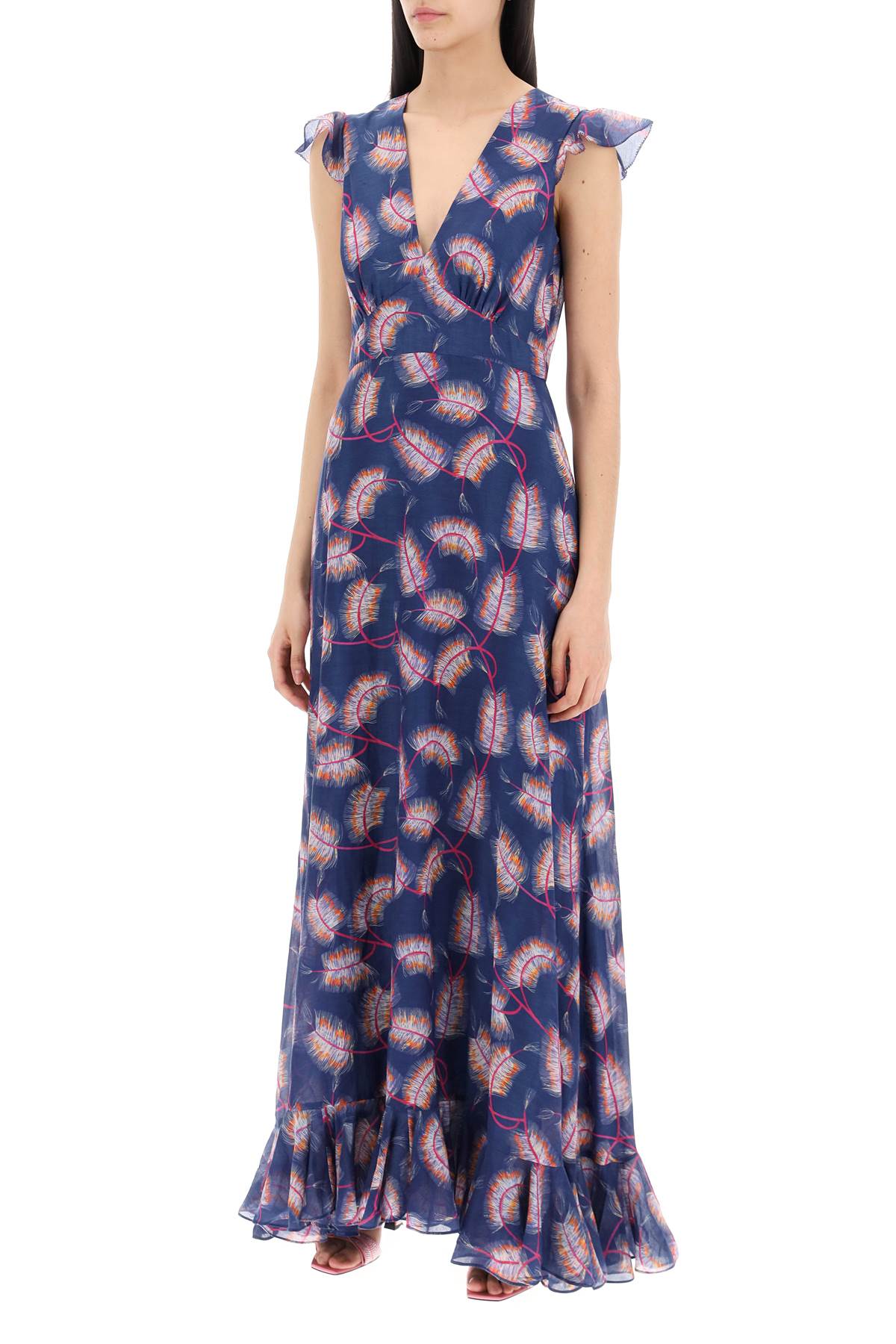 Saloni maxi cotton and silk emma dress.