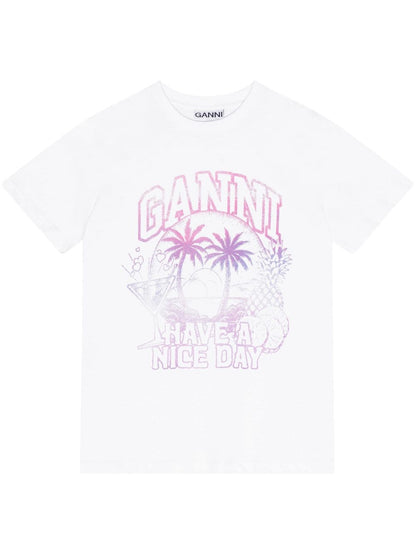 GANNI T-shirts and Polos White