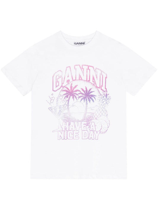 GANNI T-shirts and Polos White