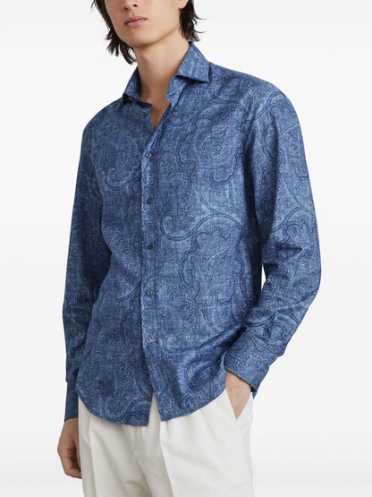 Brunello Cucinelli Shirts Blue