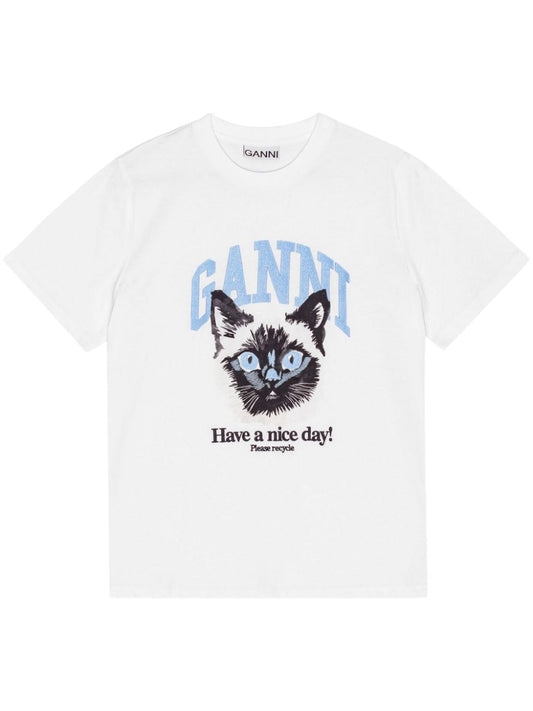 GANNI T-shirts and Polos White