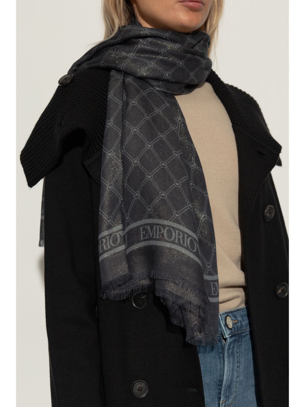 Emporio Armani Scarfs Grey