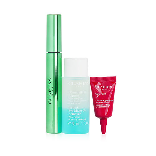 Clarins - Lash Lift Effect Collection: Supra Lift & Curl Mascara 8ml+Eye Makeup Remover 30ml+Total Eye Lift 3ml  --3pcs