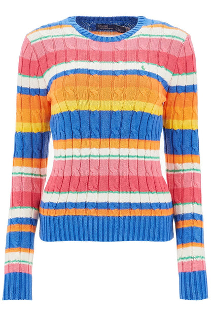 Polo Ralph Lauren cotton crewneck sweater with braided design