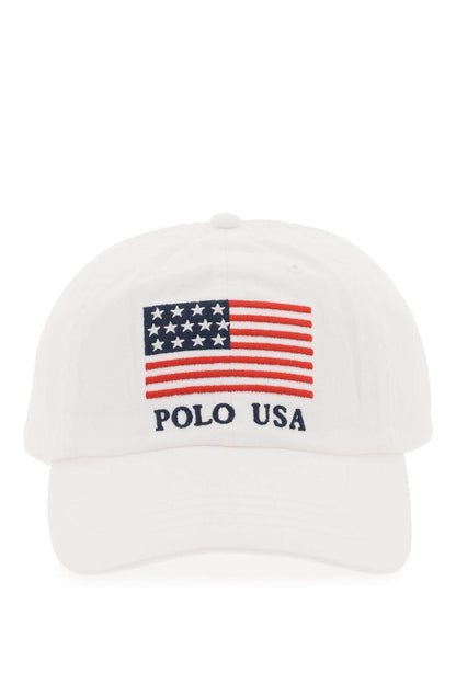 Polo Ralph Lauren baseball cap in twill with embroidered flag