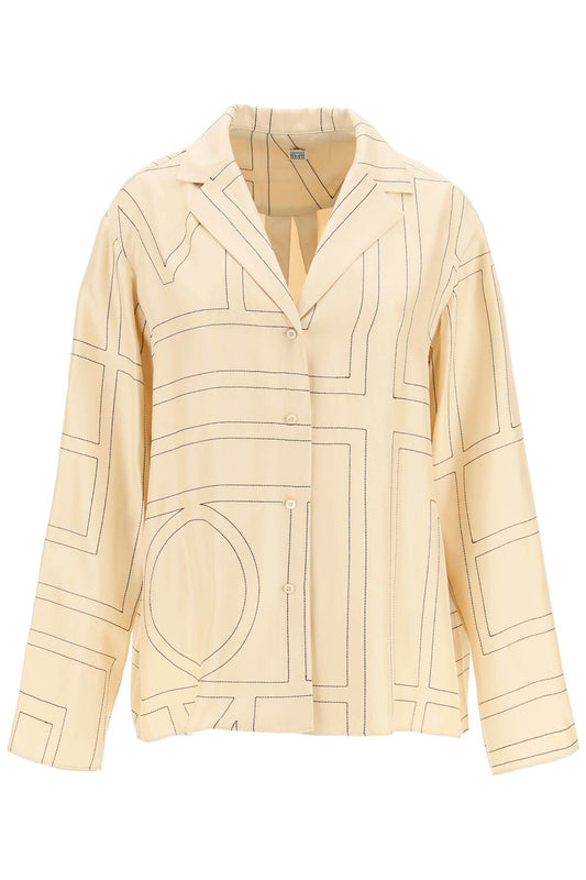 Toteme monogram silk pajama top