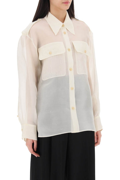 Khaite missa oversized organza shirt