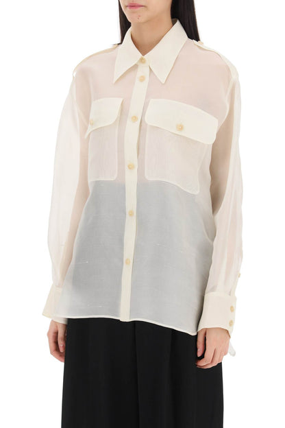 Khaite missa oversized organza shirt