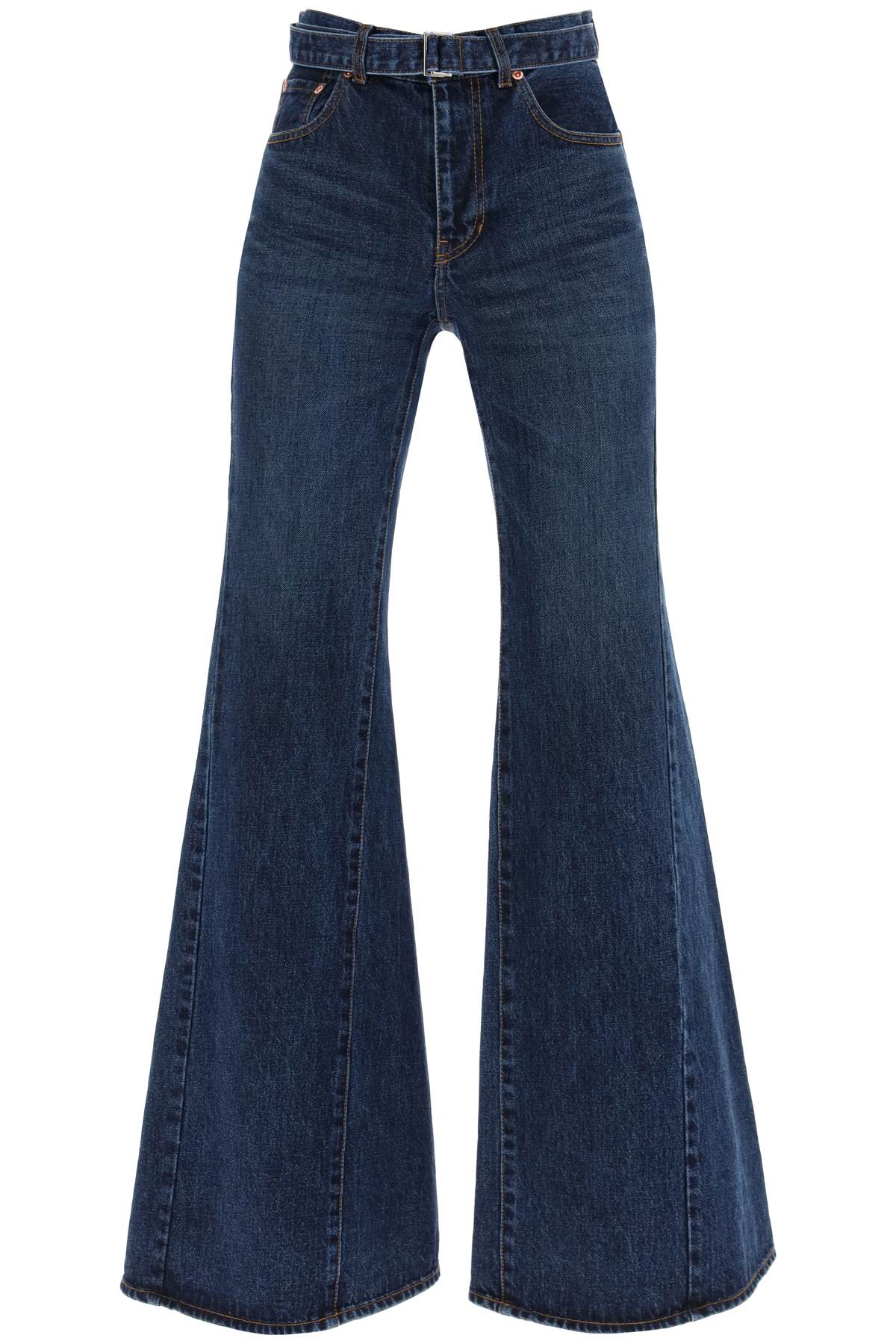 Sacai boot cut jeans with matching belt