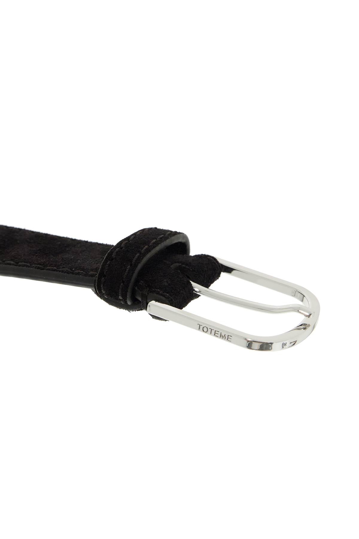 Toteme wide suede leather belt with large buckle