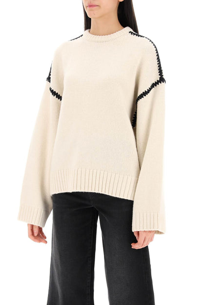 Toteme sweater with contrast embroideries