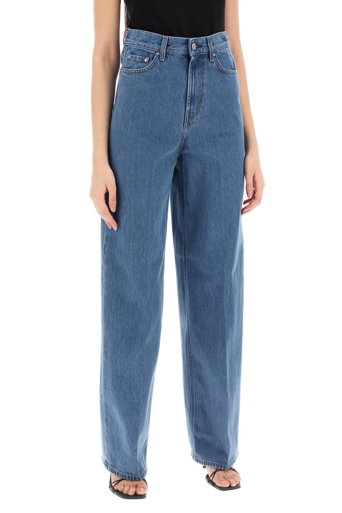 Toteme organic cotton wide leg jeans.