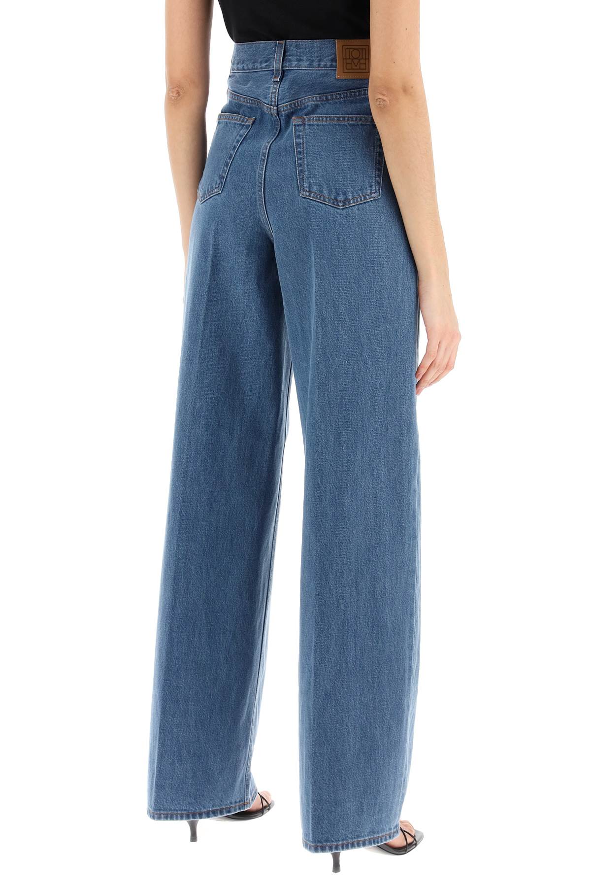 Toteme organic cotton wide leg jeans.