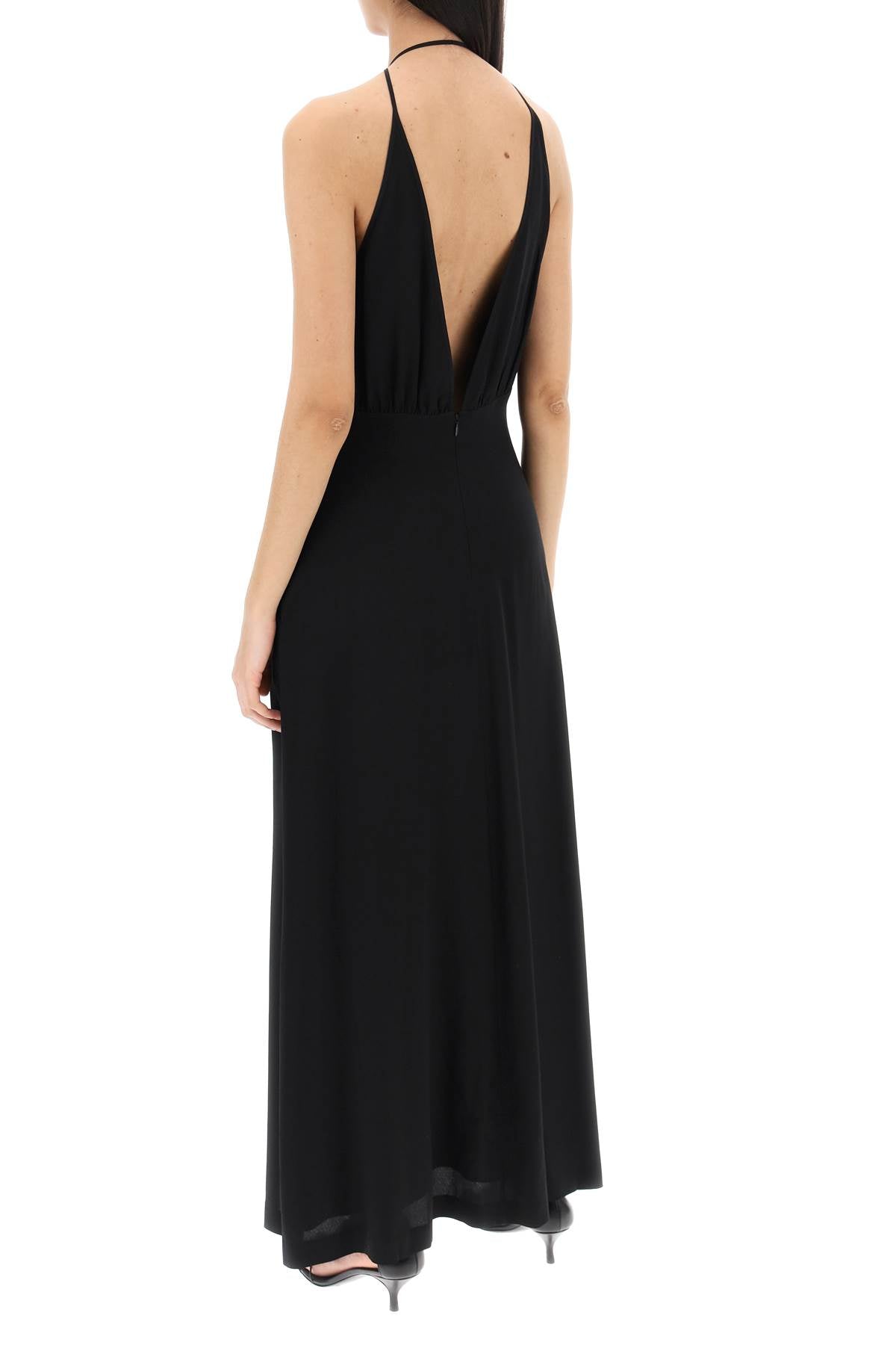 Toteme silk dress with double halter neckline