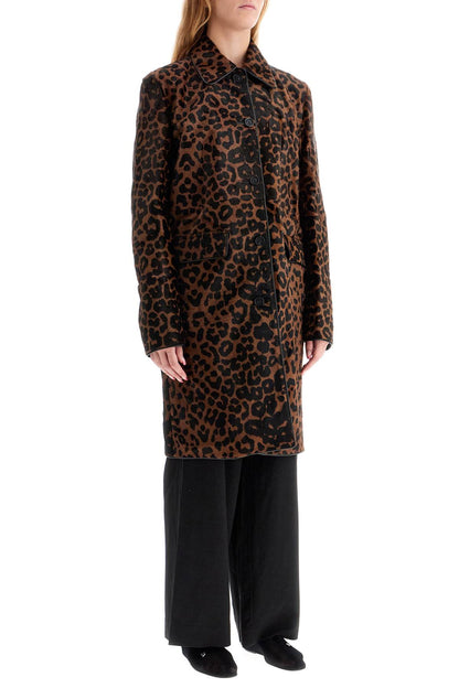 Toteme leopard print car coat in horse