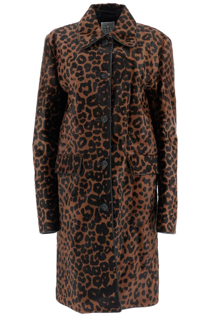 Toteme leopard print car coat in horse