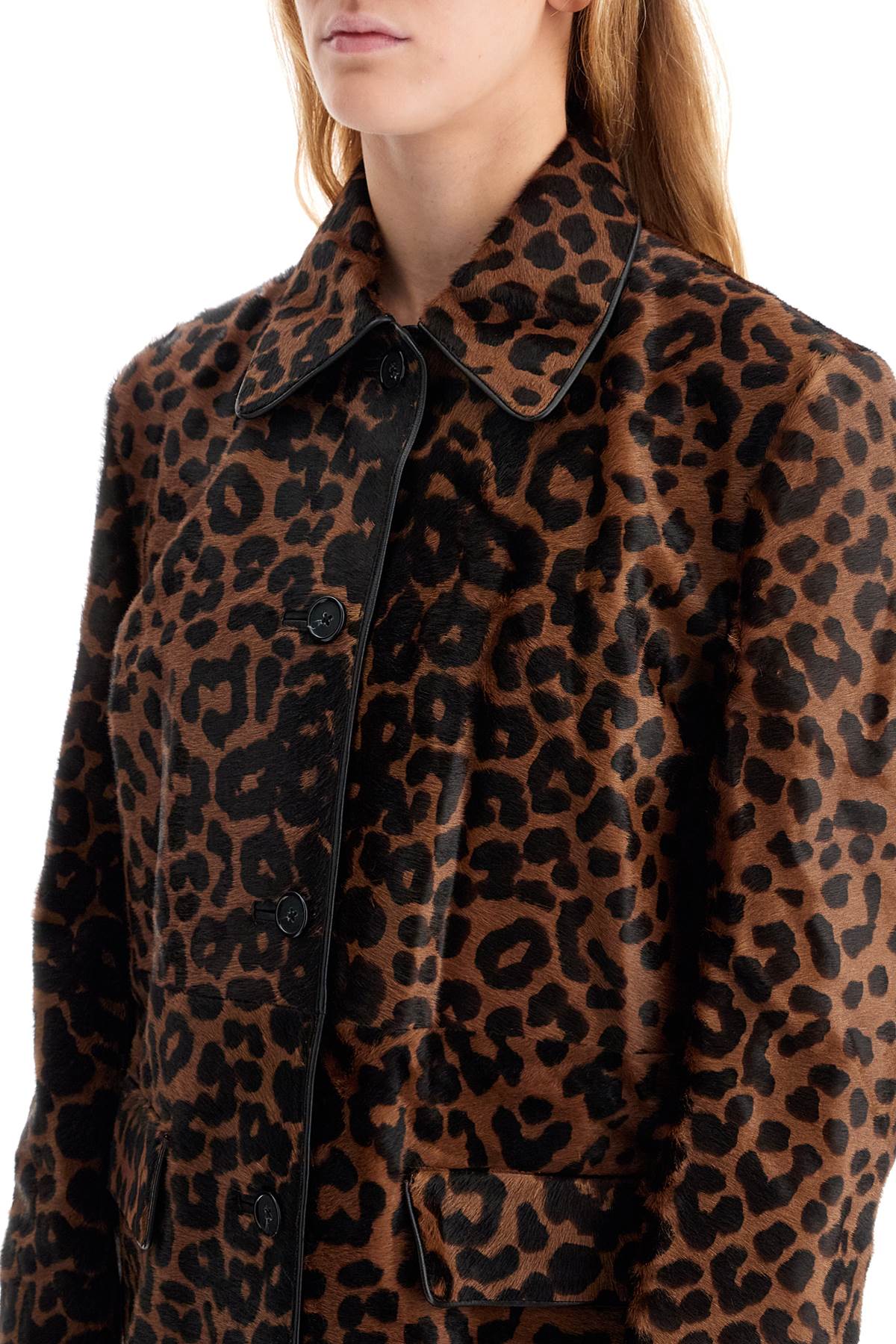 Toteme leopard print car coat in horse