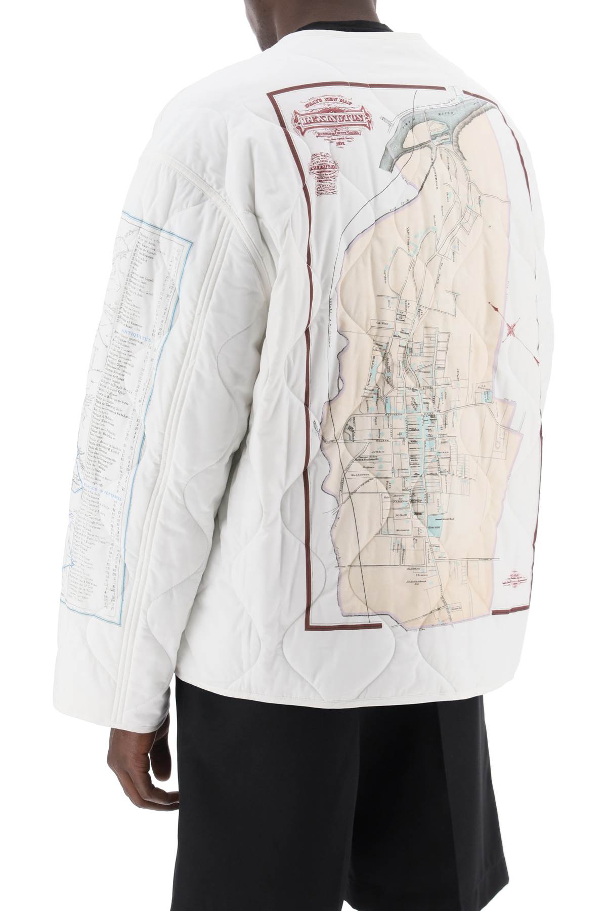 Oamc combat liner printed quilted jacket