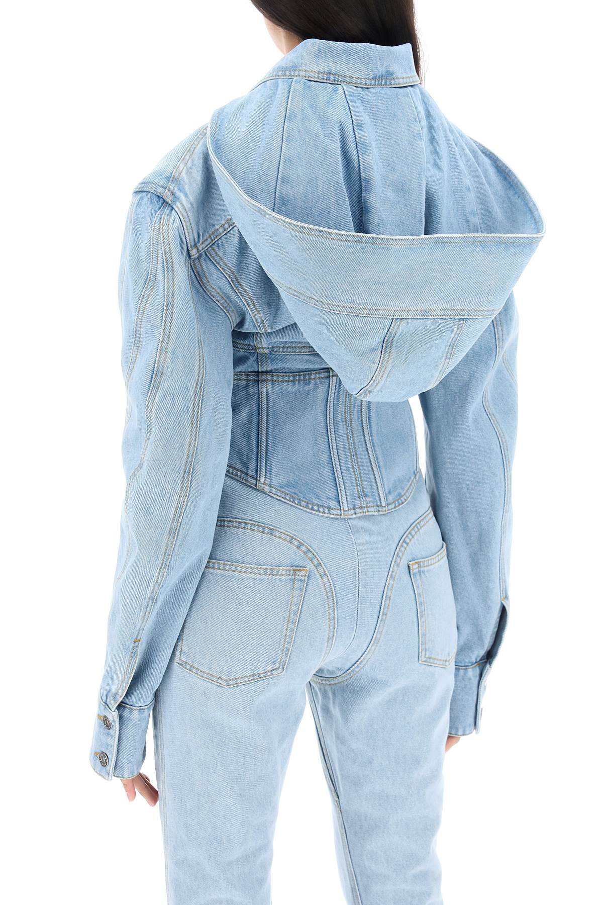 Mugler denim jacket with corset detail