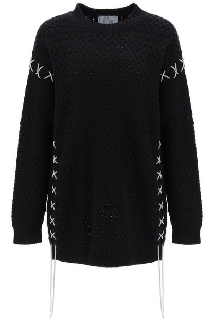 Giuseppe Di Morabito knitted mini dress with rhinestone-studded tubular