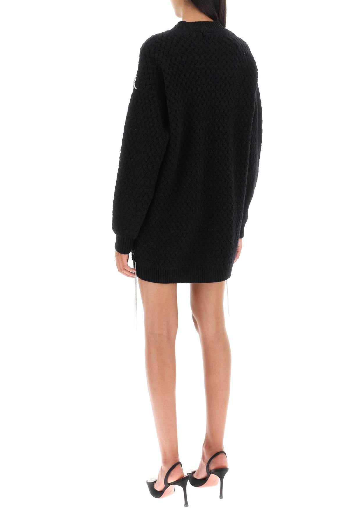 Giuseppe Di Morabito knitted mini dress with rhinestone-studded tubular