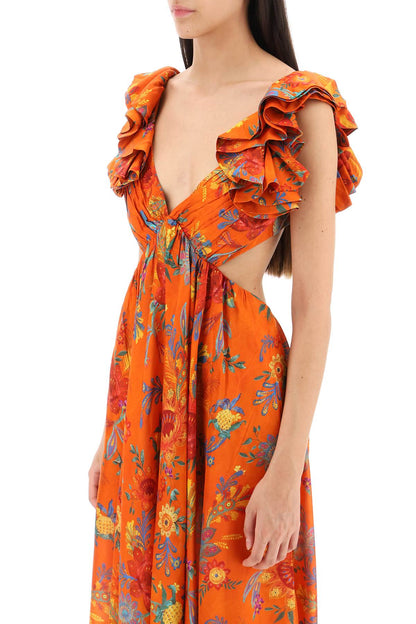 Zimmermann 'Ginger' Dress With Cut Outs   Orange