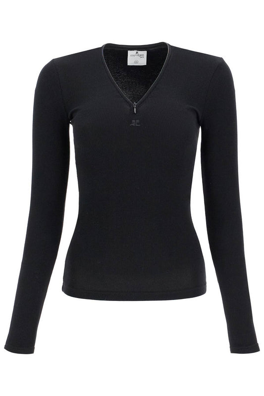 Courreges fitted long-sleeve top