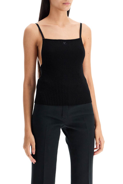 Courreges ribbed sleeveless top with