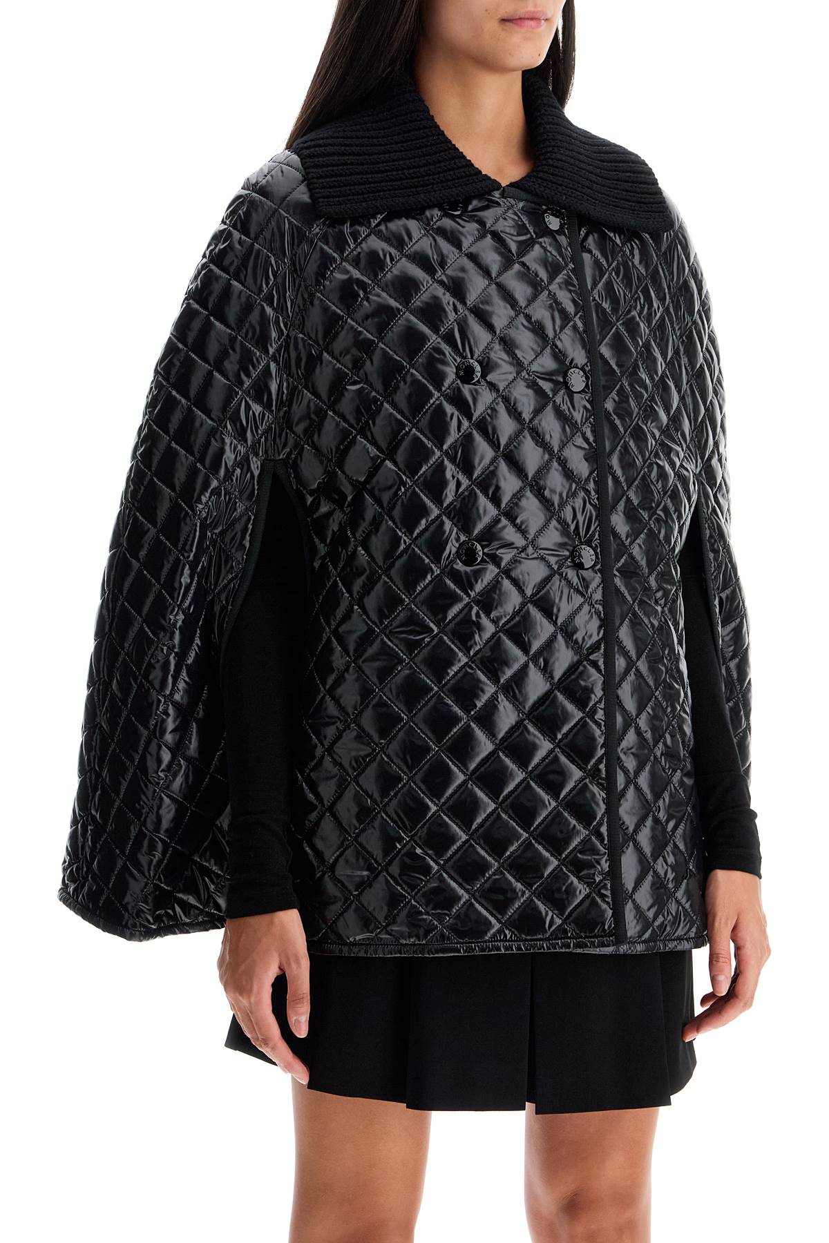 Moncler quilted cape with collar