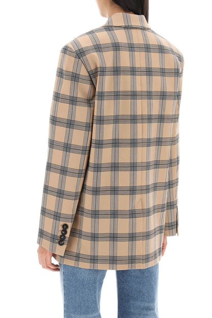 Zimmermann Oversized Luminosity Jacket With Check Motif   Beige