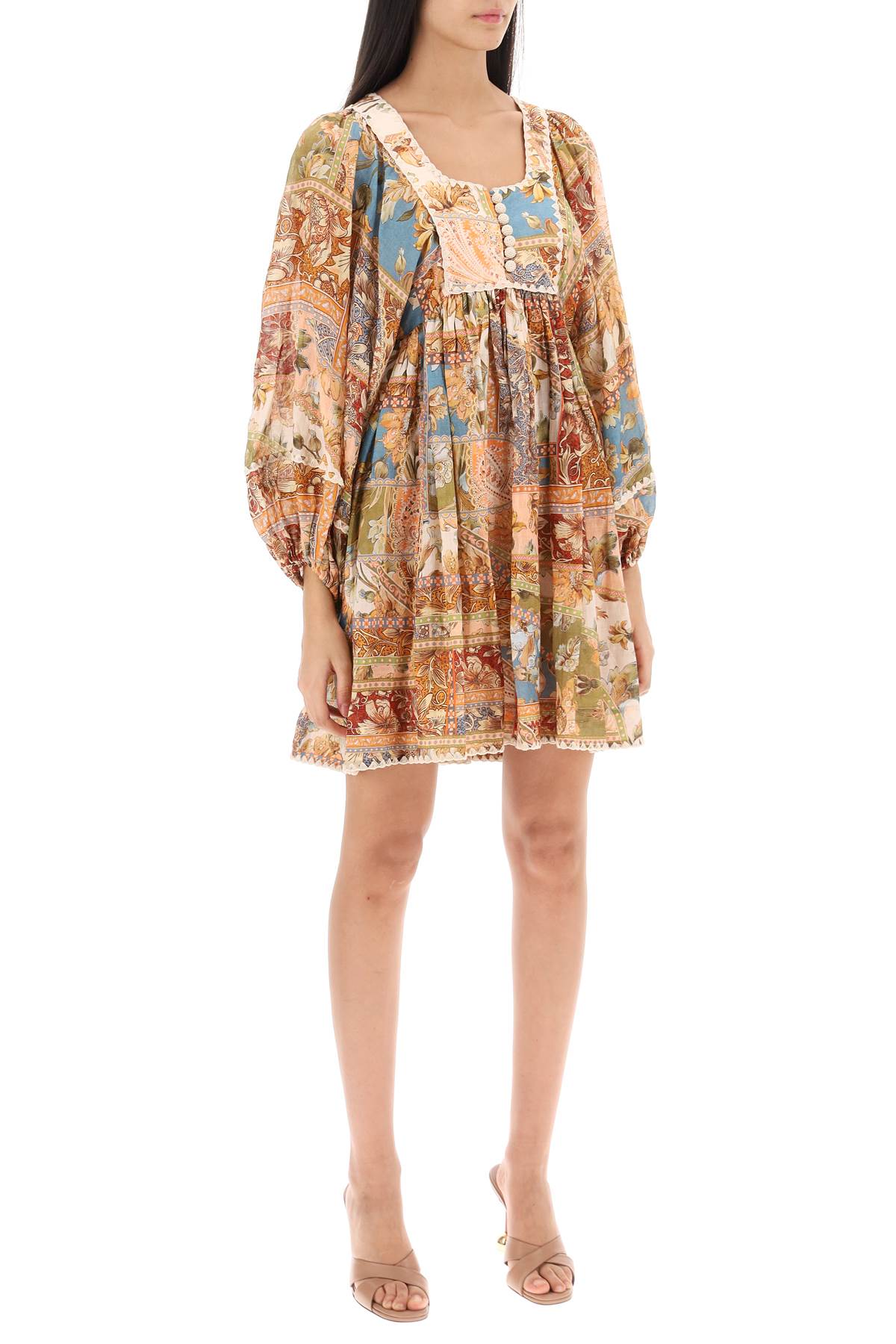 Zimmermann Chintz Billow Mini Dress   Multicolor