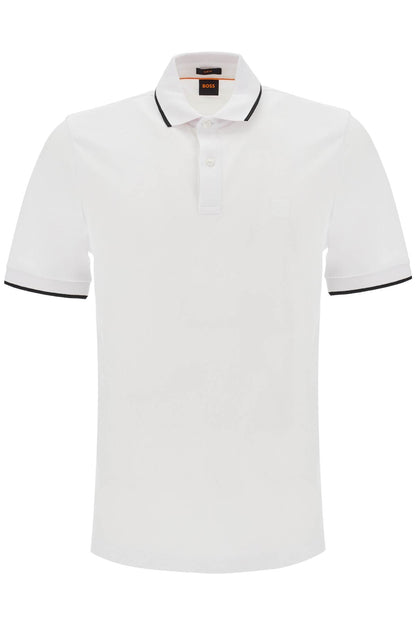 Boss slim fit piqué polo shirt with tipped