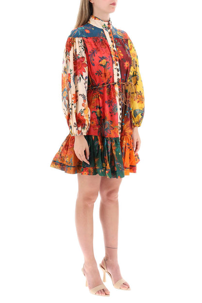 Zimmermann Mini Dress With Balloon Sleeves   Multicolor