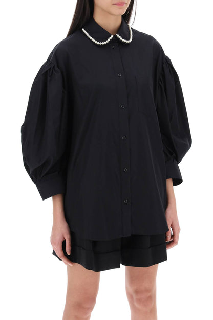 Simone Rocha puff sleeve shirt with embellishment