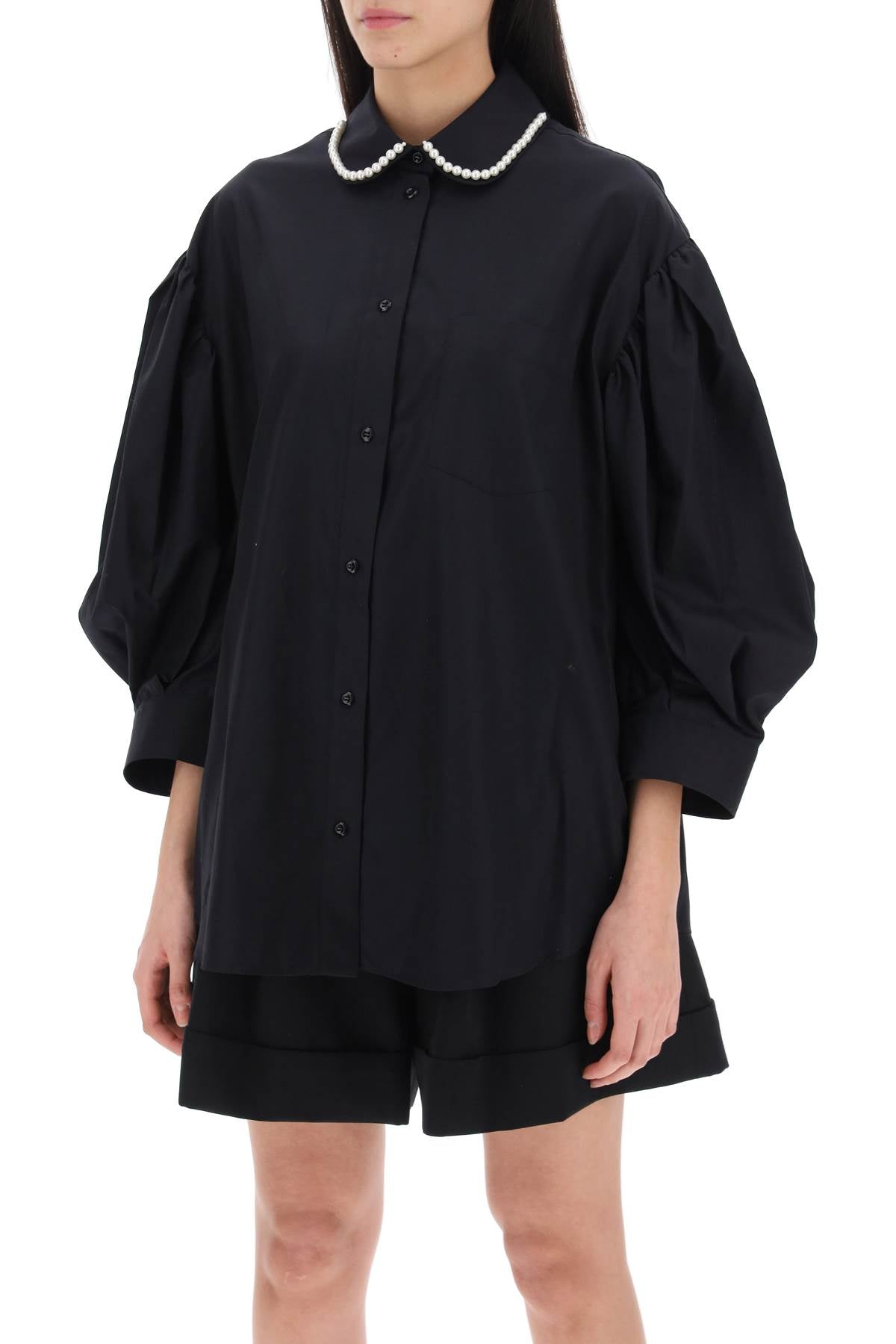 Simone Rocha puff sleeve shirt with embellishment