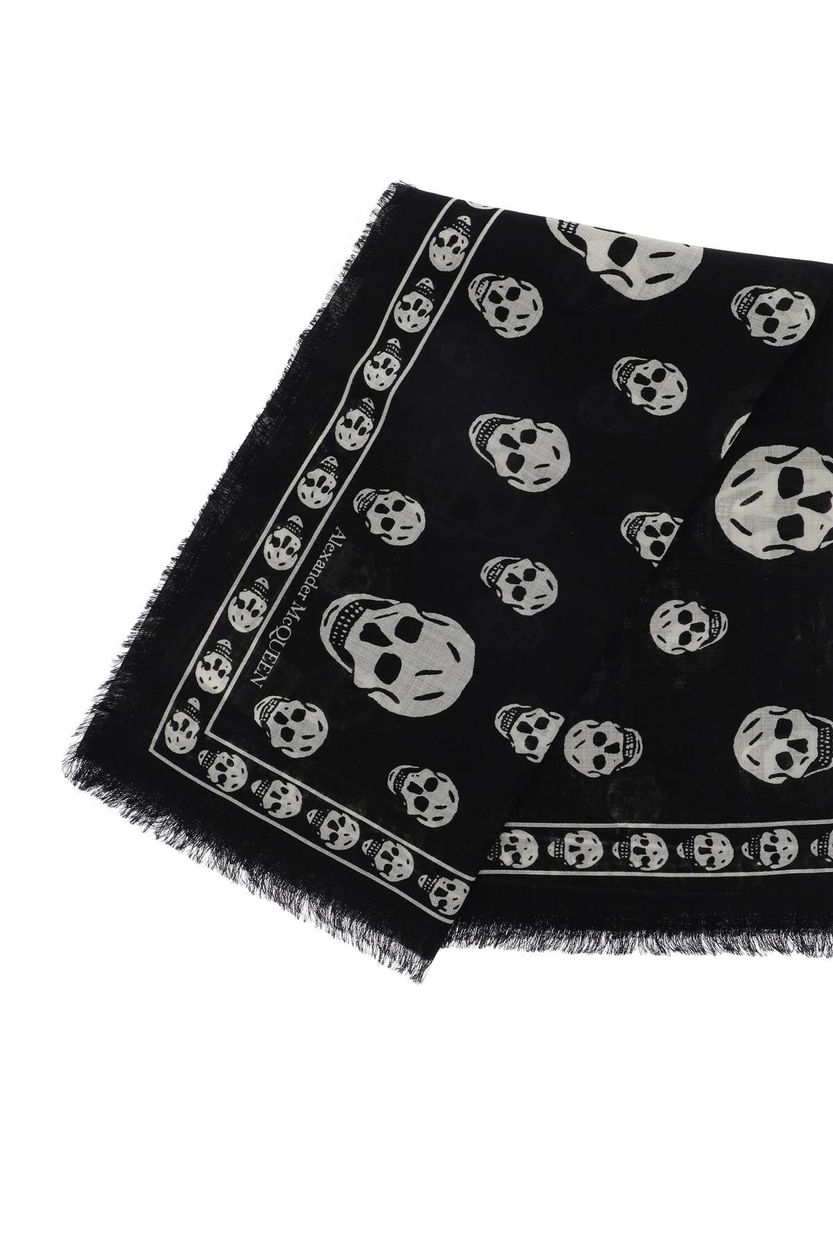 Alexander Mcqueen light wool skull scarf