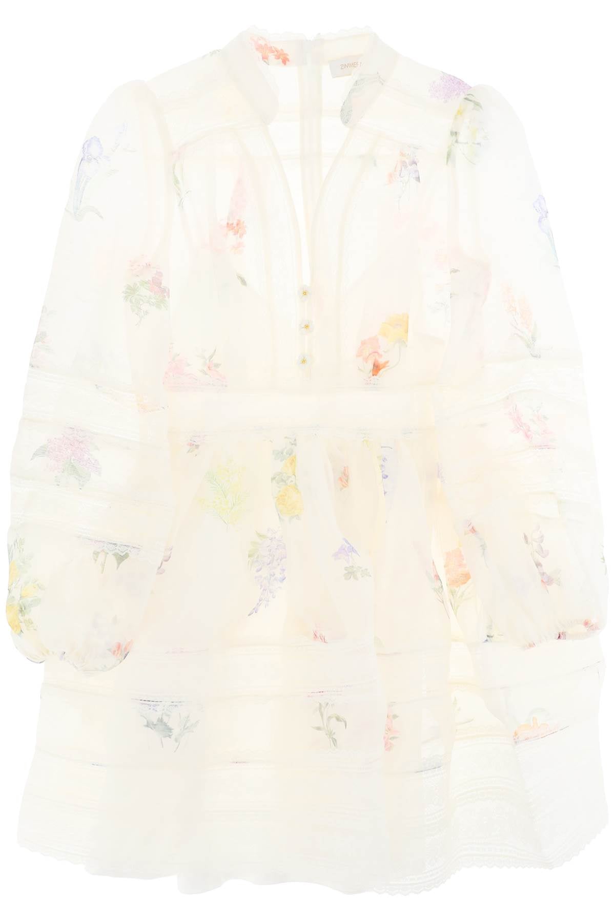 Zimmermann Replace With Double Quotemini Nature Floral Organza Dressreplace With Double Quote   White